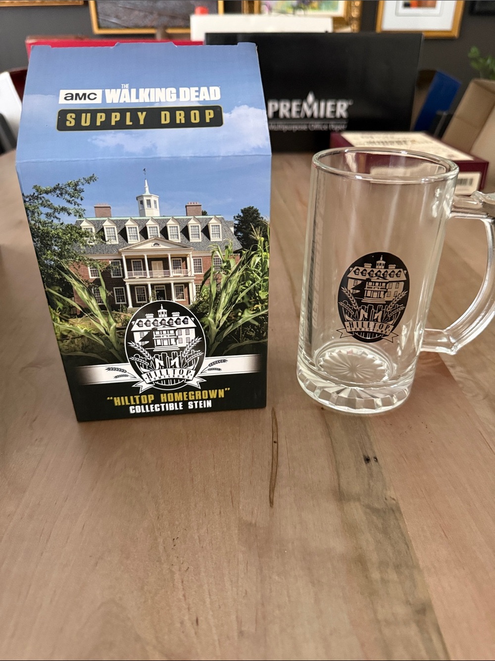 AMC The Walking Dead Hilltop Homegrown Clear Glass Beer Stein